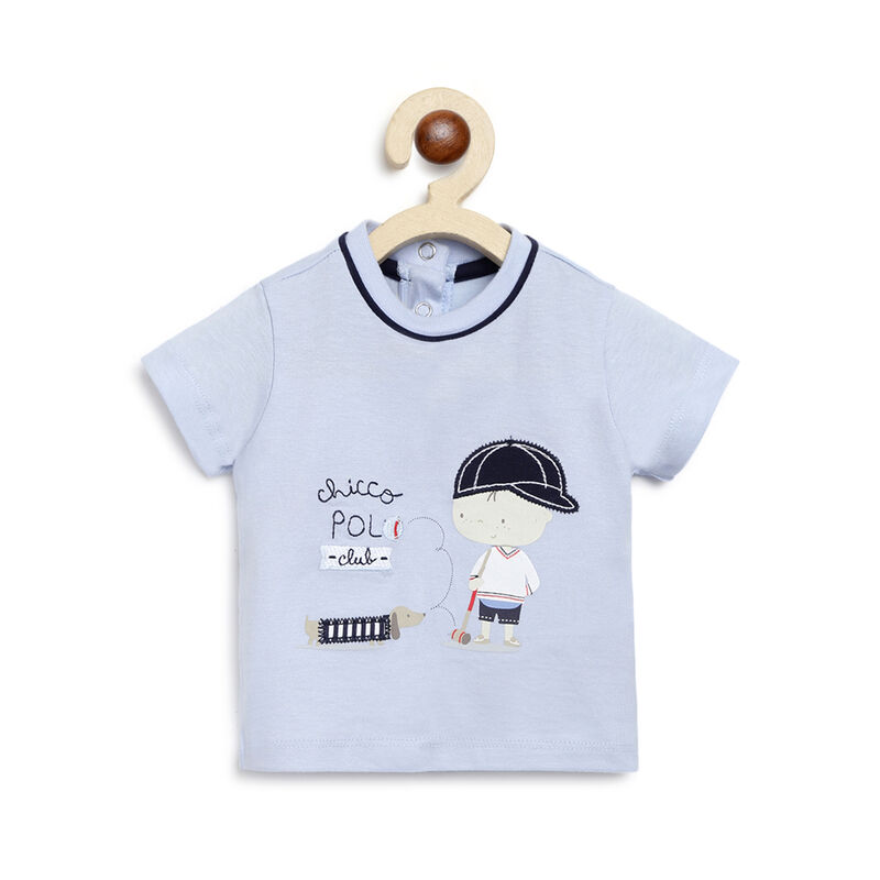 Boys Light Blue Short Sleeve Knitted T-Shirt image number null